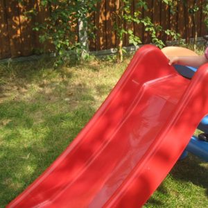 Trampoline, slides and swings